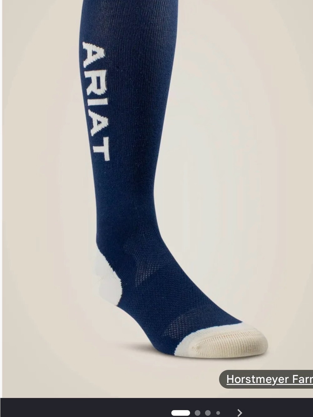 Ariat Navy Tall Boot Sock with White Accents